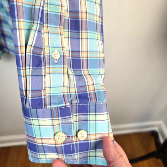Peter Millar Crown Summer Comfort Shirt Men's XL Blue Multi Plaid Golf Summer - Picture 3 of 10